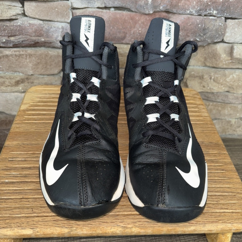 NIKE Air Max Stutter Step 2 Kid's Black Basketball Sneakers Sz 6Y 653754-001